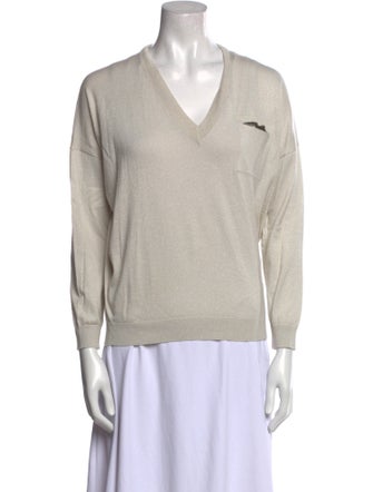 Brunello Cucinelli Cashmere V-Neck Sweatshirt
