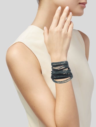 Brunello Cucinelli Bead & Leather Wrap Bracelet