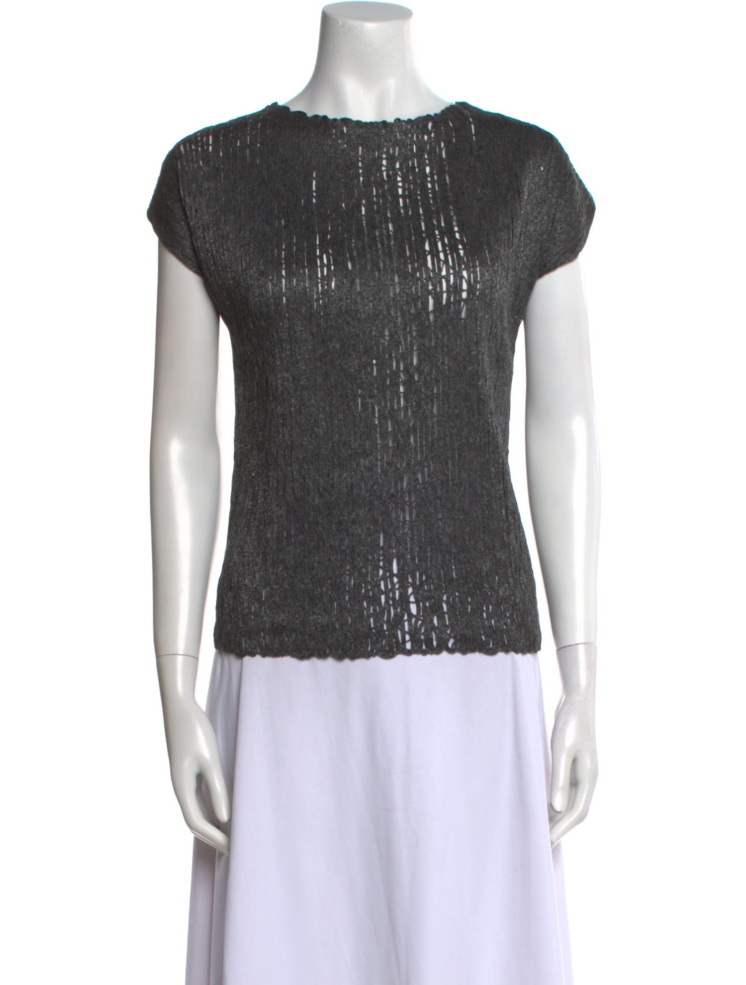 Brunello Cucinelli Bateau Neckline Short Sleeve Top