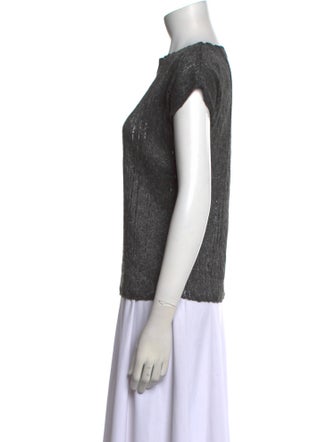 Brunello Cucinelli Bateau Neckline Short Sleeve Top