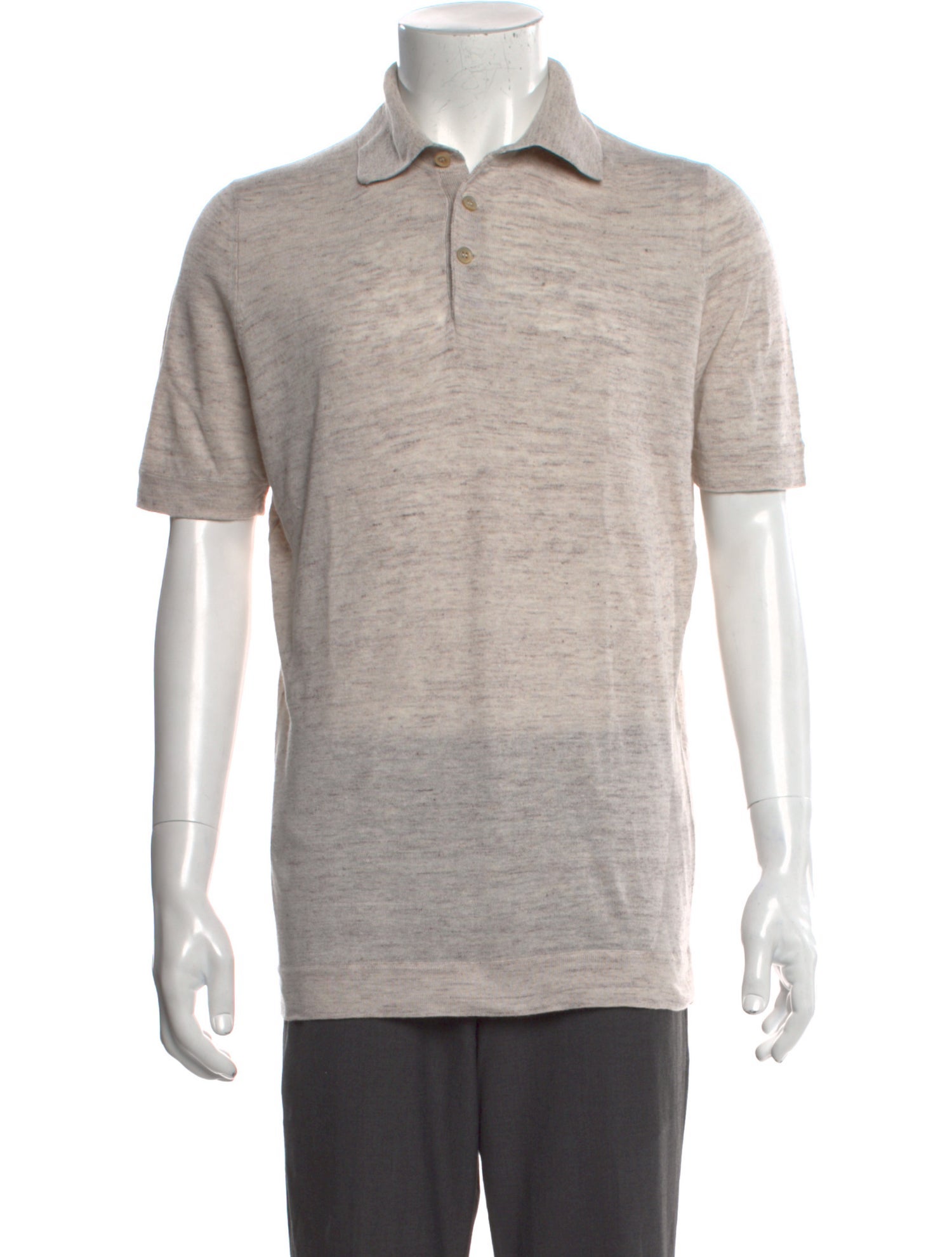 Brunello Cucinelli Linen Collar Polo Shirt