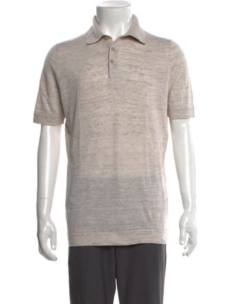 Brunello Cucinelli Linen Collar Polo Shirt