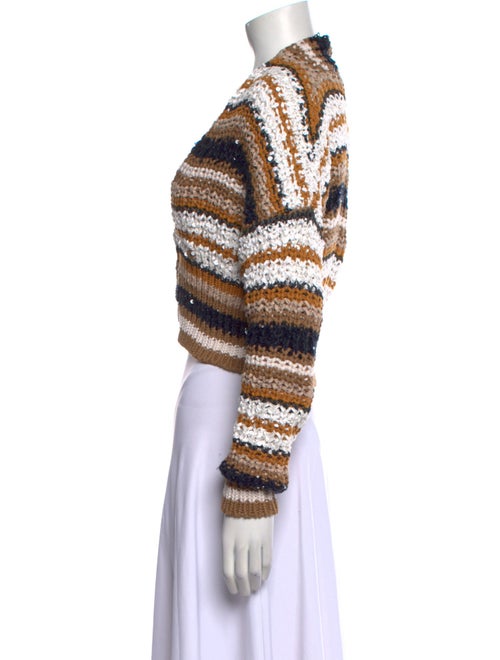 Brunello Cucinelli Striped V-Neck Sweater