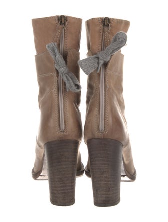 Brunello Cucinelli Leather Lace-Up Boots