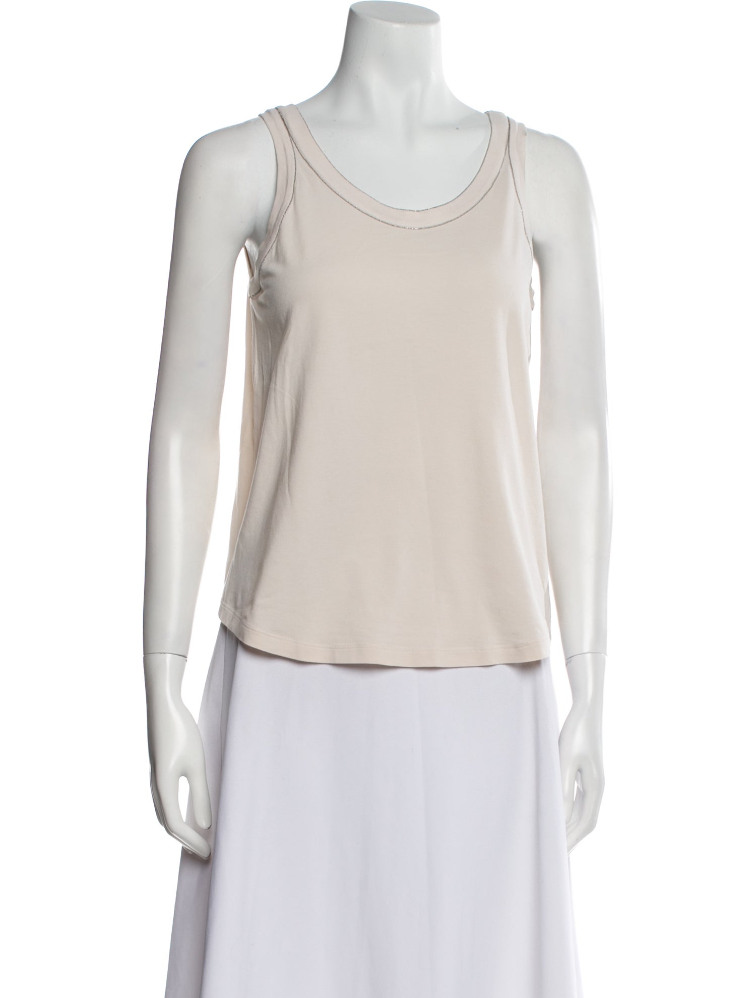 Brunello Cucinelli Silk Scoop Neck Top
