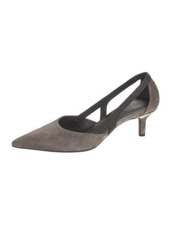 Brunello Cucinelli Monili Suede Slingback Pumps