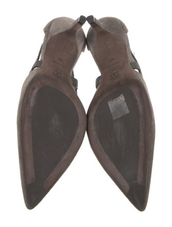 Brunello Cucinelli Monili Suede Slingback Pumps