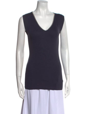 Brunello Cucinelli V-Neck Sleeveless Top