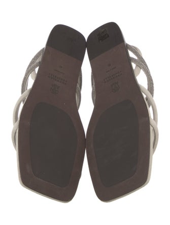 Brunello Cucinelli Monili Suede Slingback Sandals