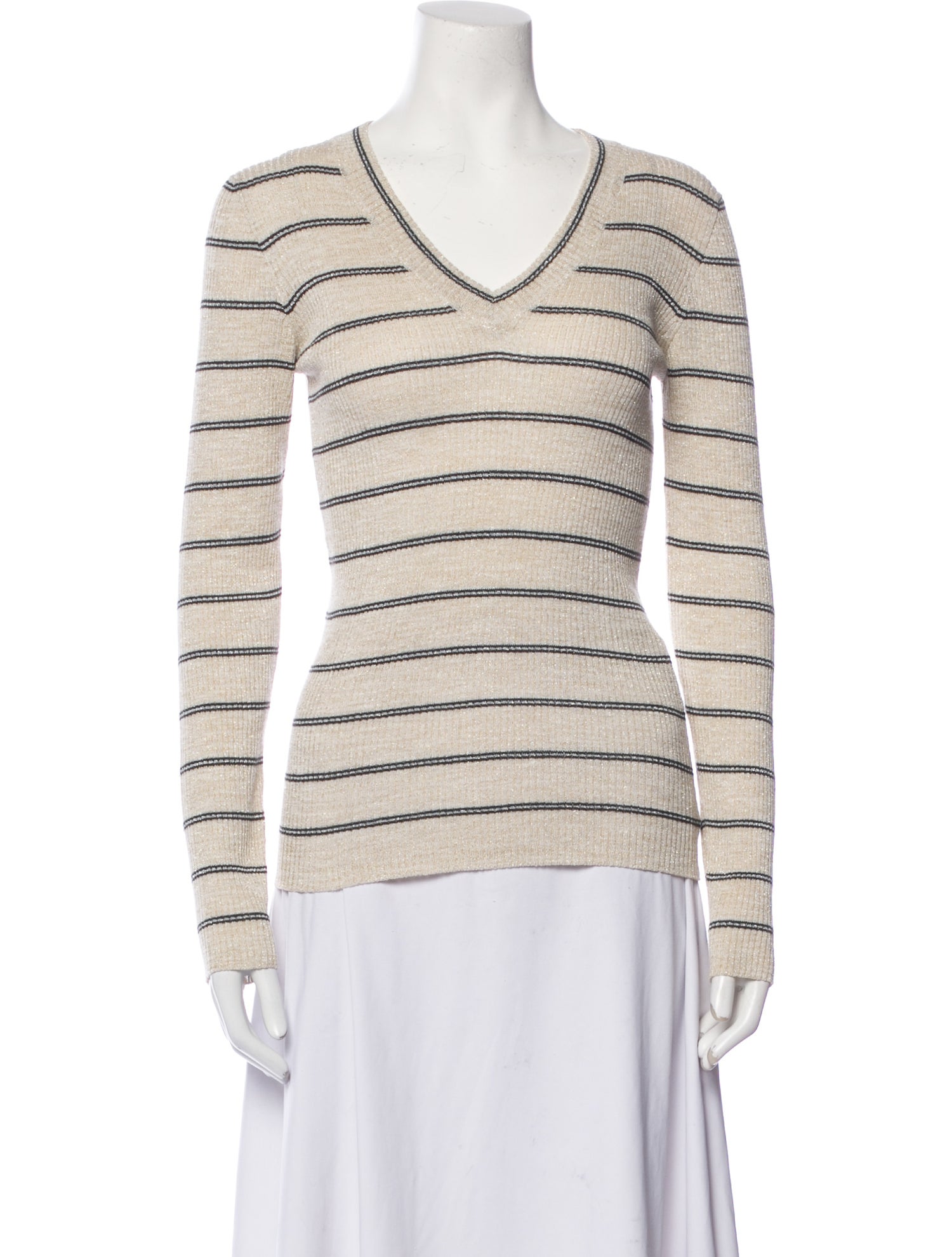 Brunello Cucinelli Linen Striped Sweater