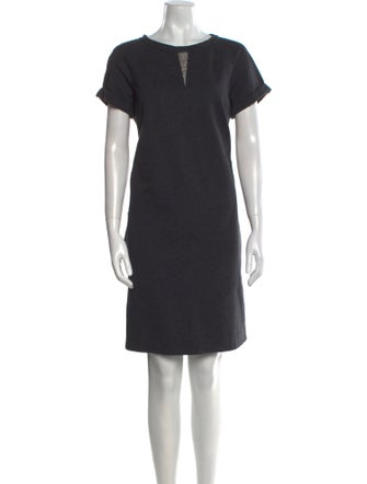 Brunello Cucinelli Bateau Neckline Knee-Length Dress