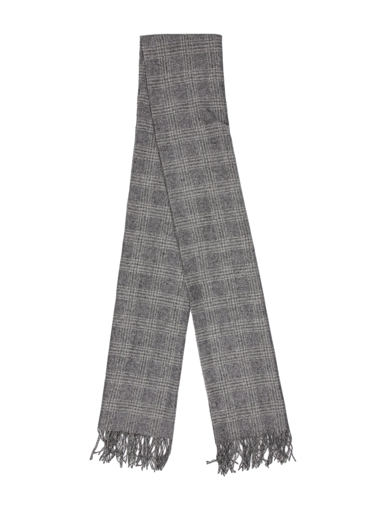 Brunello Cucinelli Silk Plaid Print Scarf