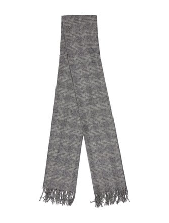 Brunello Cucinelli Silk Plaid Print Scarf