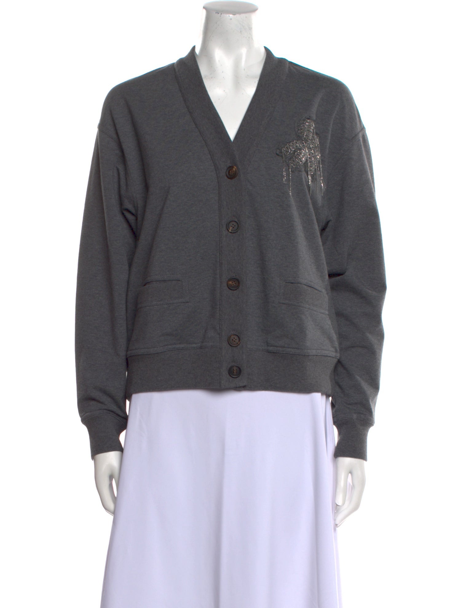 Brunello Cucinelli V-Neck Long Sleeve Sweatshirt