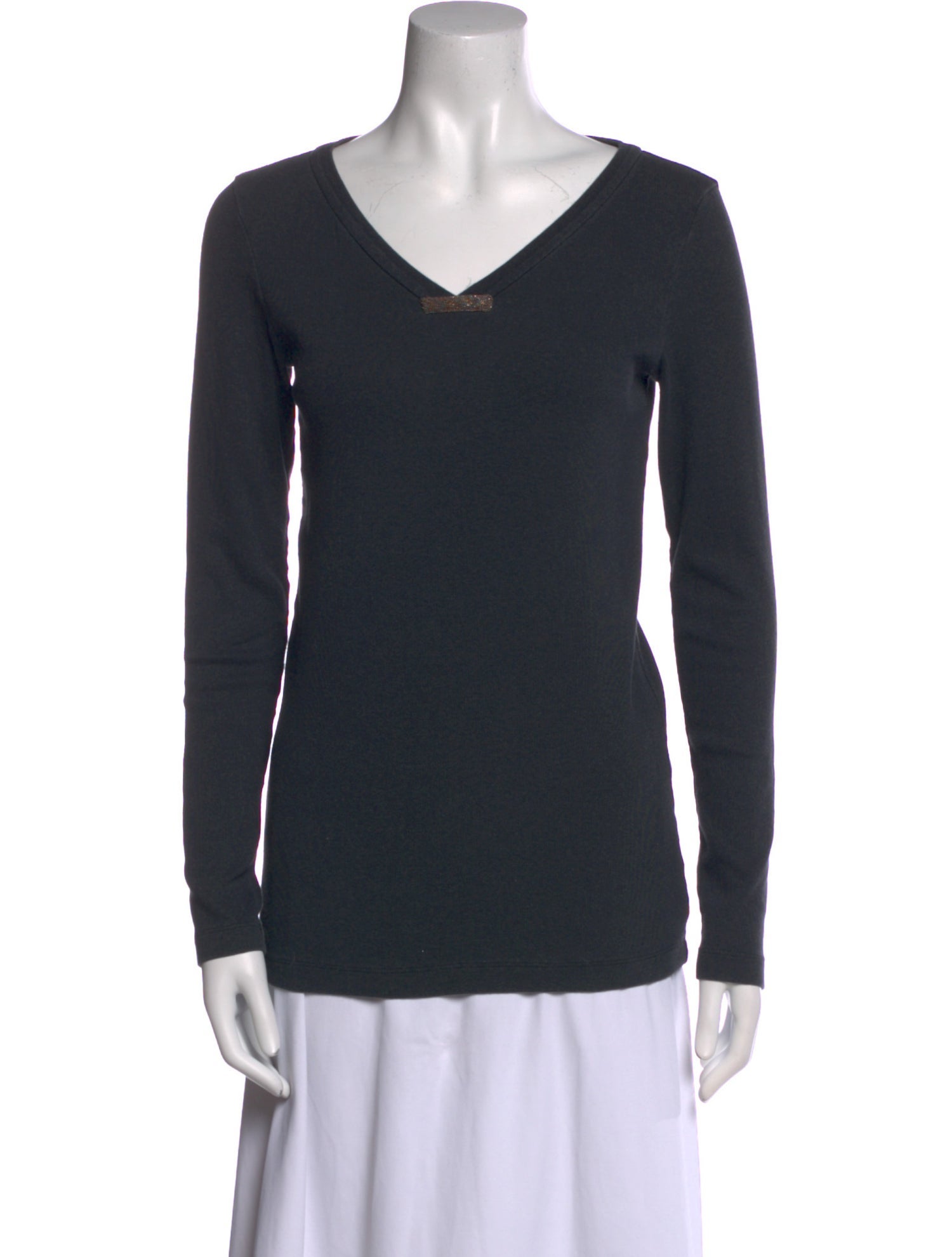 Brunello Cucinelli V-Neck Long Sleeve Top
