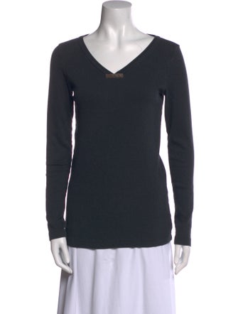 Brunello Cucinelli V-Neck Long Sleeve Top