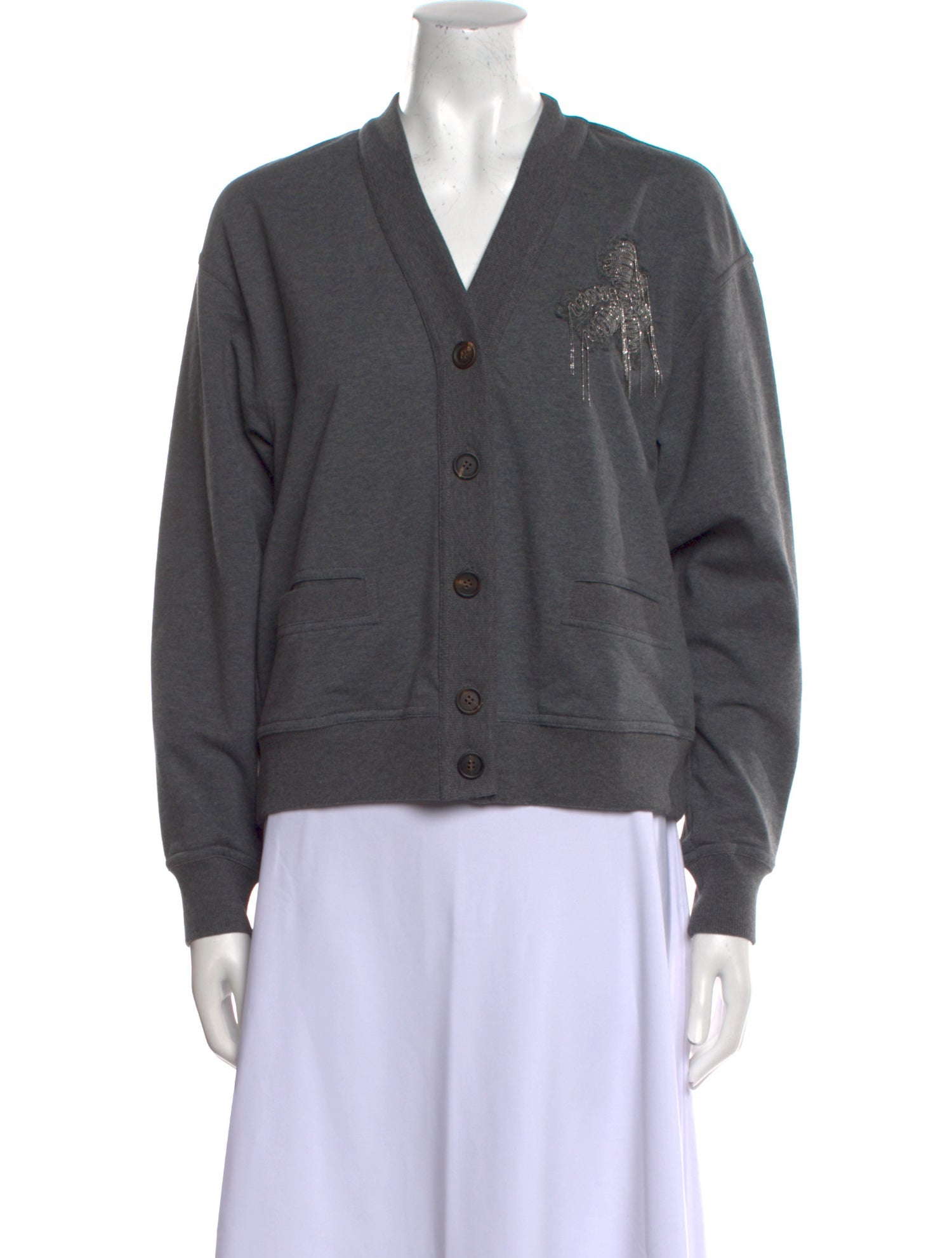 Brunello Cucinelli V-Neck Long Sleeve Sweatshirt