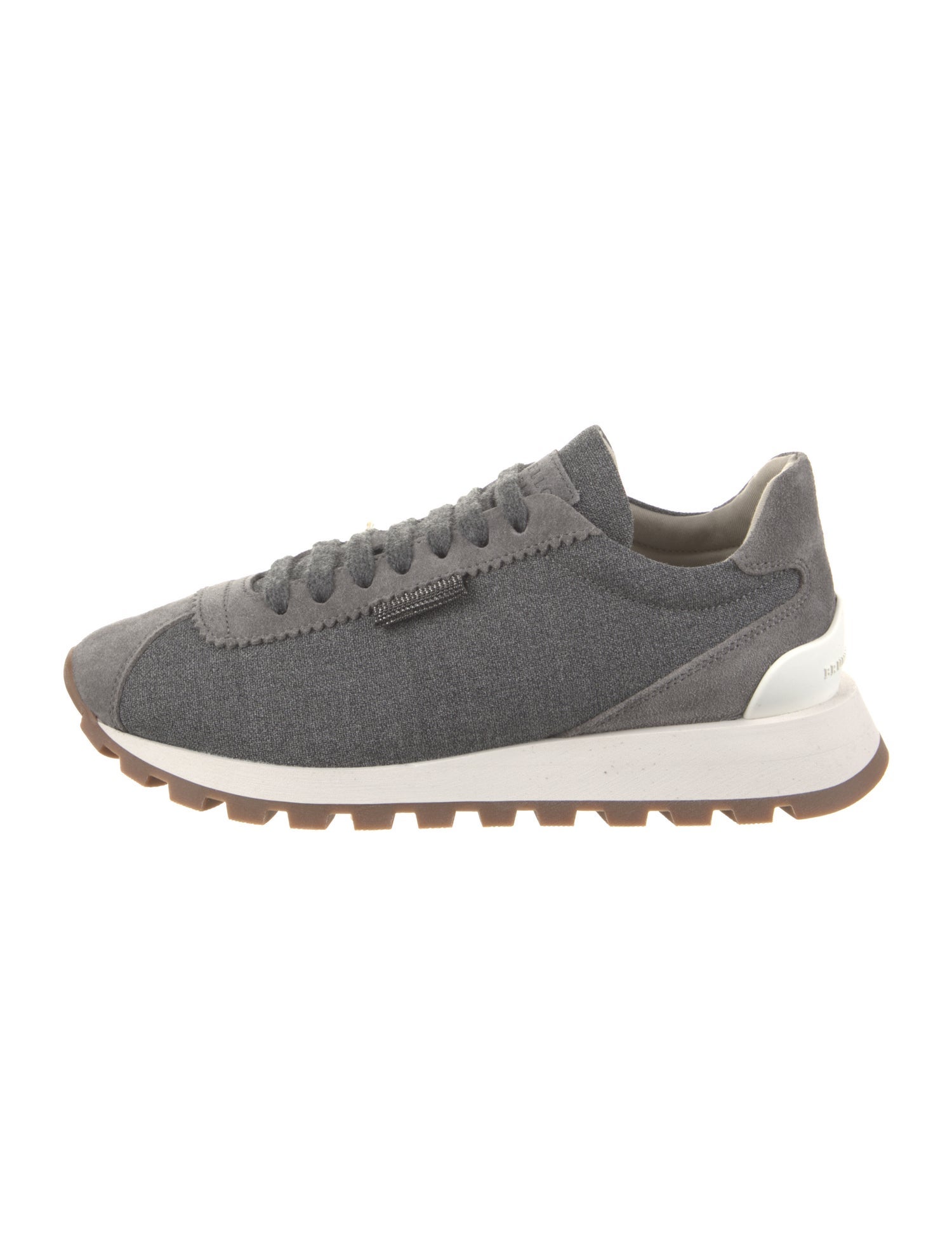 Brunello Cucinelli Canvas Studded Accents Athletic Sneakers