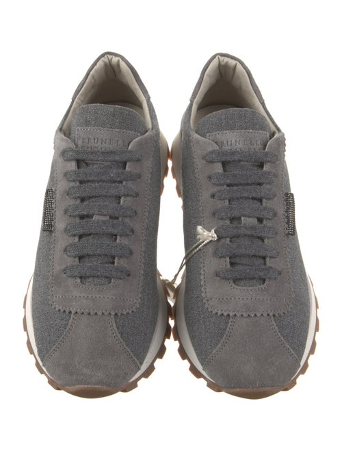 Brunello Cucinelli Canvas Studded Accents Athletic Sneakers