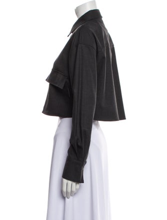 Brunello Cucinelli Virgin Wool Long Sleeve Crop Top