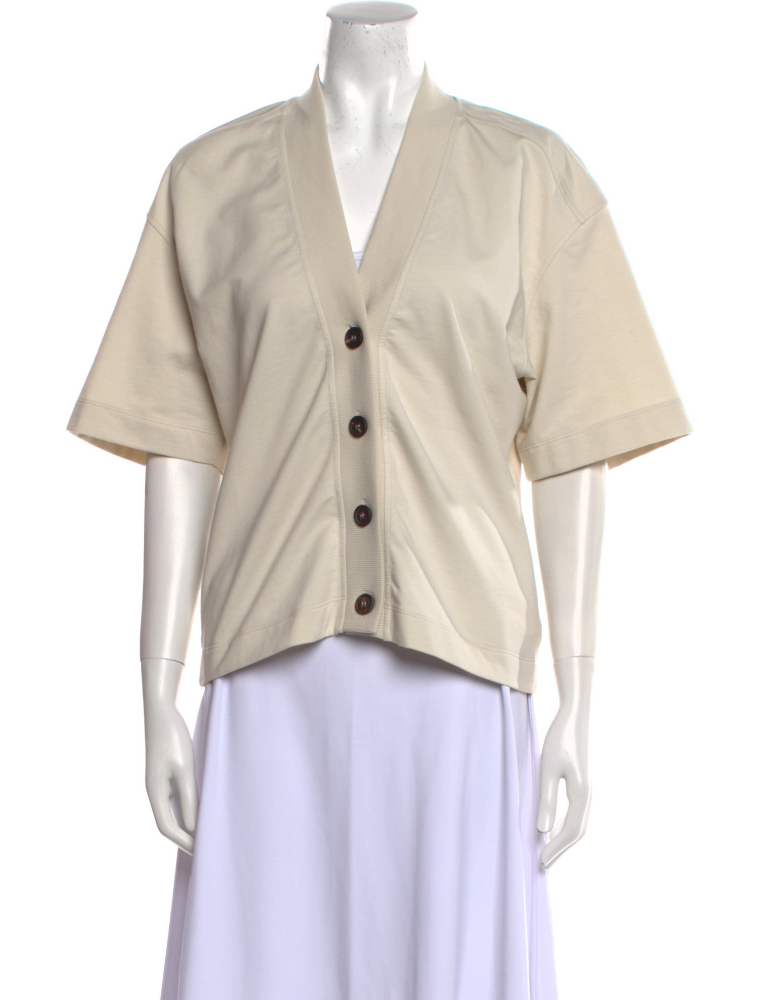 Brunello Cucinelli V-Neck Short Sleeve Blouse