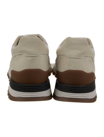 Brunello Cucinelli Suede Colorblock Pattern Sneakers