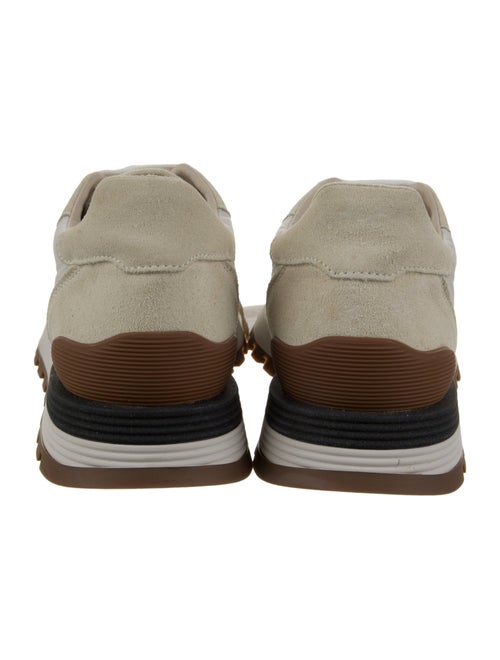 Brunello Cucinelli Suede Colorblock Pattern Sneakers