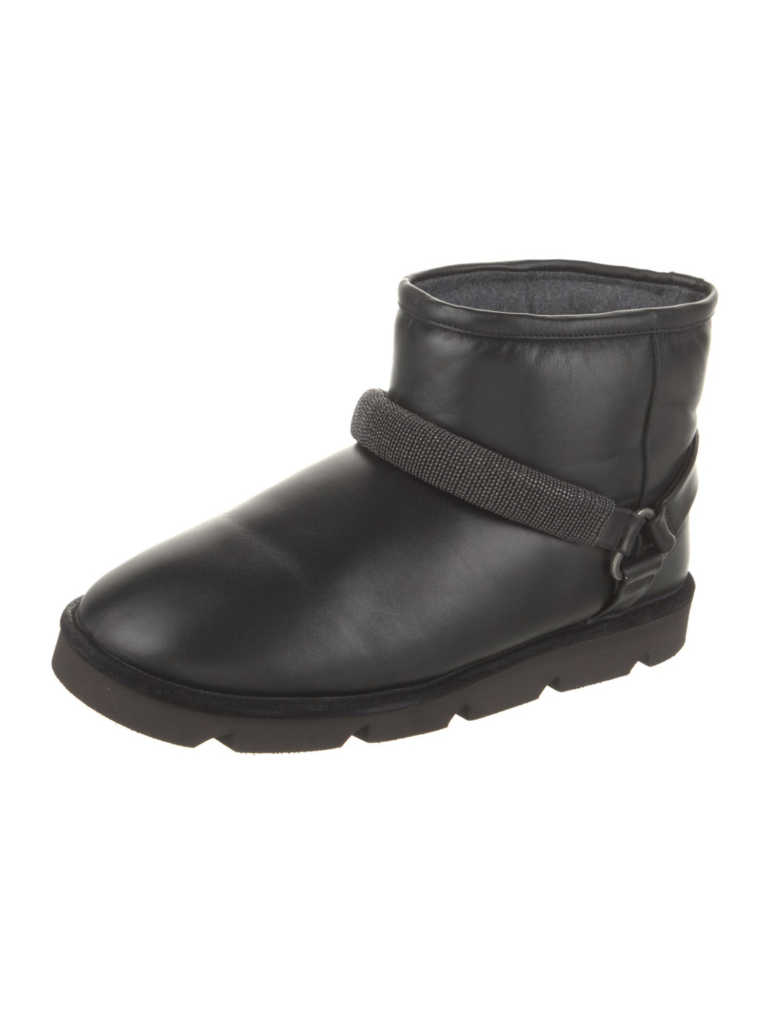 Brunello Cucinelli Leather Studded Accents Boots