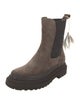 Brunello Cucinelli Suede Studded Accents Chelsea Boots