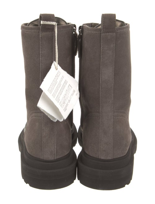 Brunello Cucinelli Suede Studded Accents Combat Boots