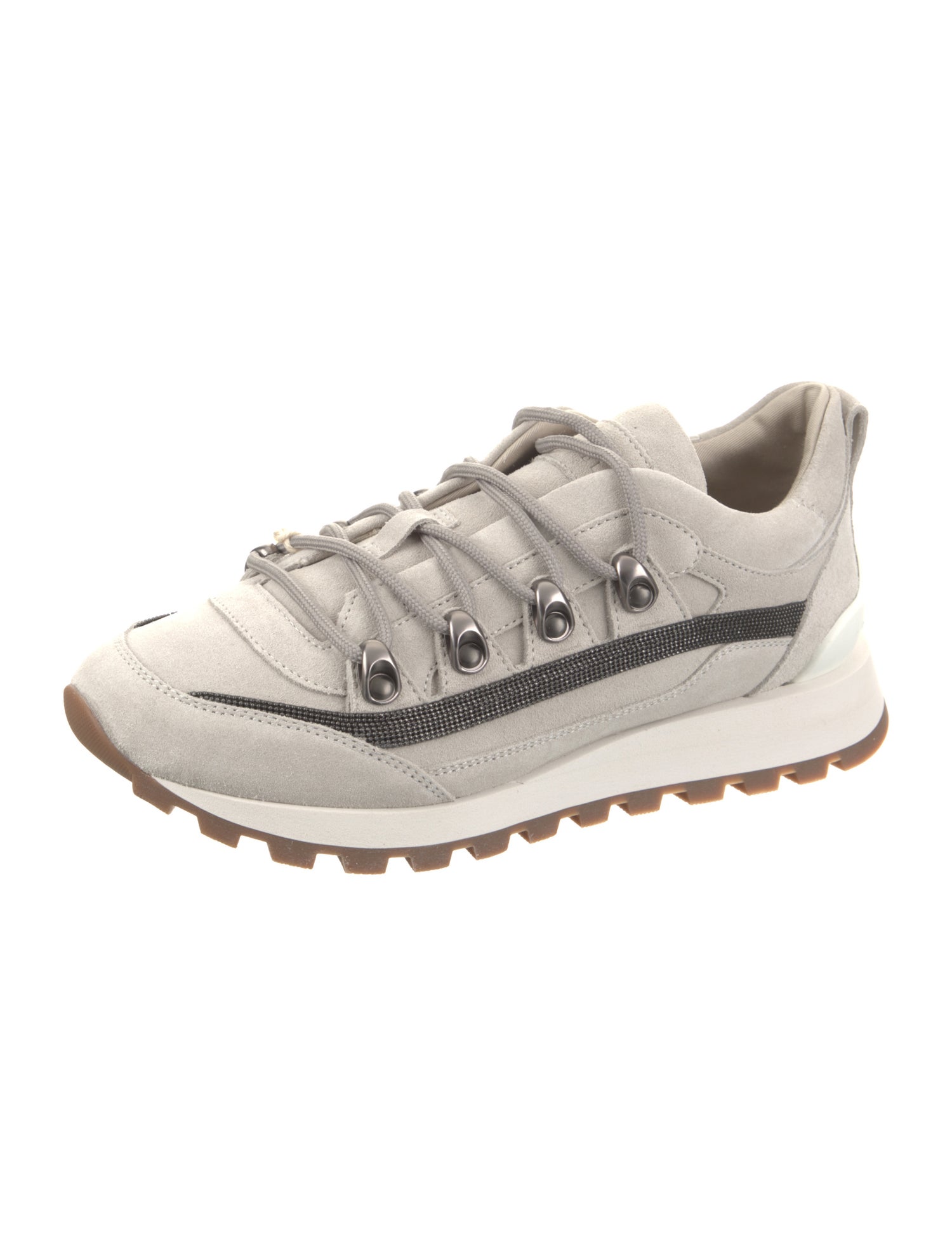 Brunello Cucinelli Suede Studded Accents Sneakers