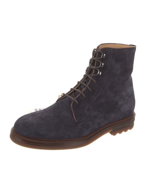 Brunello Cucinelli Suede Leather Trim Embellishment Hiking Boots