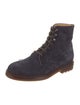 Brunello Cucinelli Suede Leather Trim Embellishment Hiking Boots