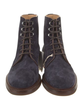 Brunello Cucinelli Suede Leather Trim Embellishment Hiking Boots