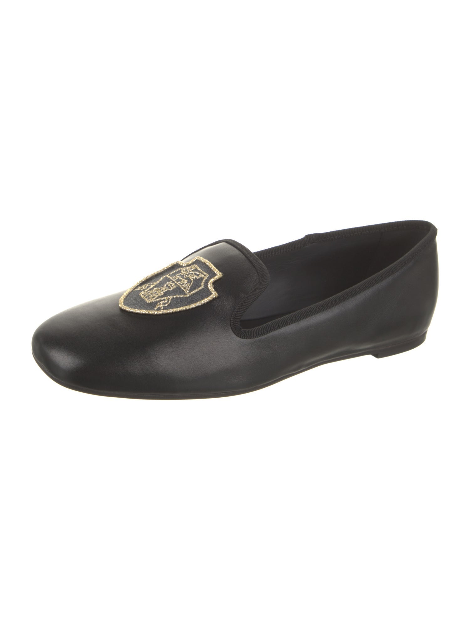 Brunello Cucinelli Leather Embroidered Accent Loafers