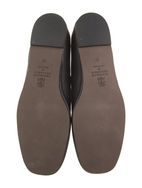 Brunello Cucinelli Leather Embroidered Accent Loafers