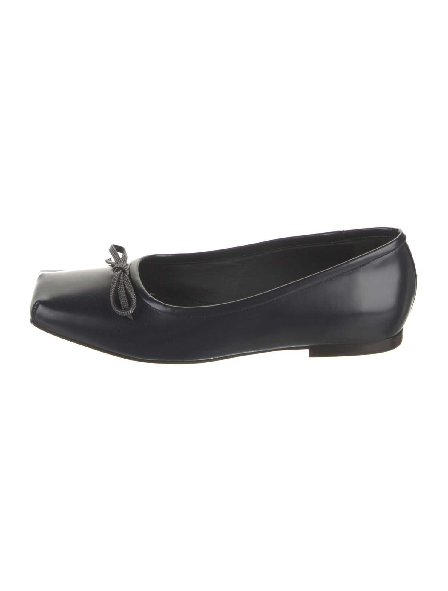 Brunello Cucinelli Leather Bow Accents Ballet Flats