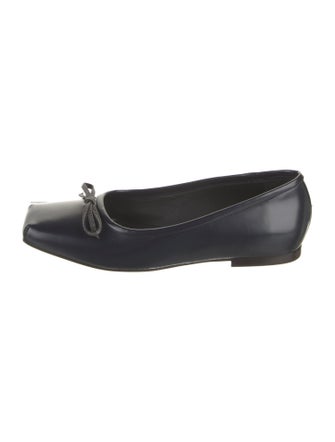 Brunello Cucinelli Leather Bow Accents Ballet Flats