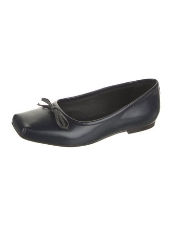 Brunello Cucinelli Leather Bow Accents Ballet Flats