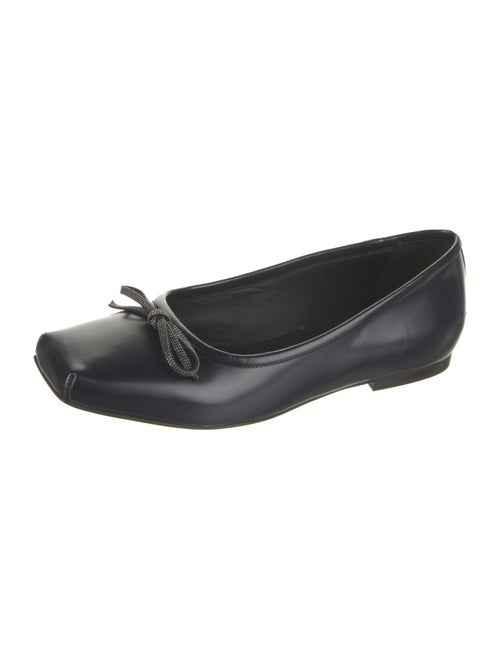 Brunello Cucinelli Leather Bow Accents Ballet Flats