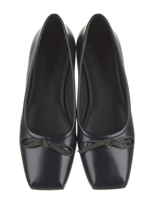 Brunello Cucinelli Leather Bow Accents Ballet Flats
