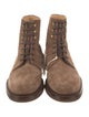 Brunello Cucinelli Suede Leather Trim Embellishment Lace-Up Boots