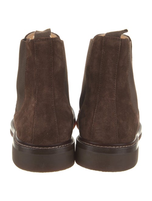 Brunello Cucinelli Suede Leather Trim Embellishment Chelsea Boots