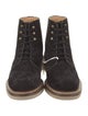 Brunello Cucinelli Suede Leather Trim Embellishment Hiking Boots