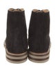 Brunello Cucinelli Suede Leather Trim Embellishment Hiking Boots