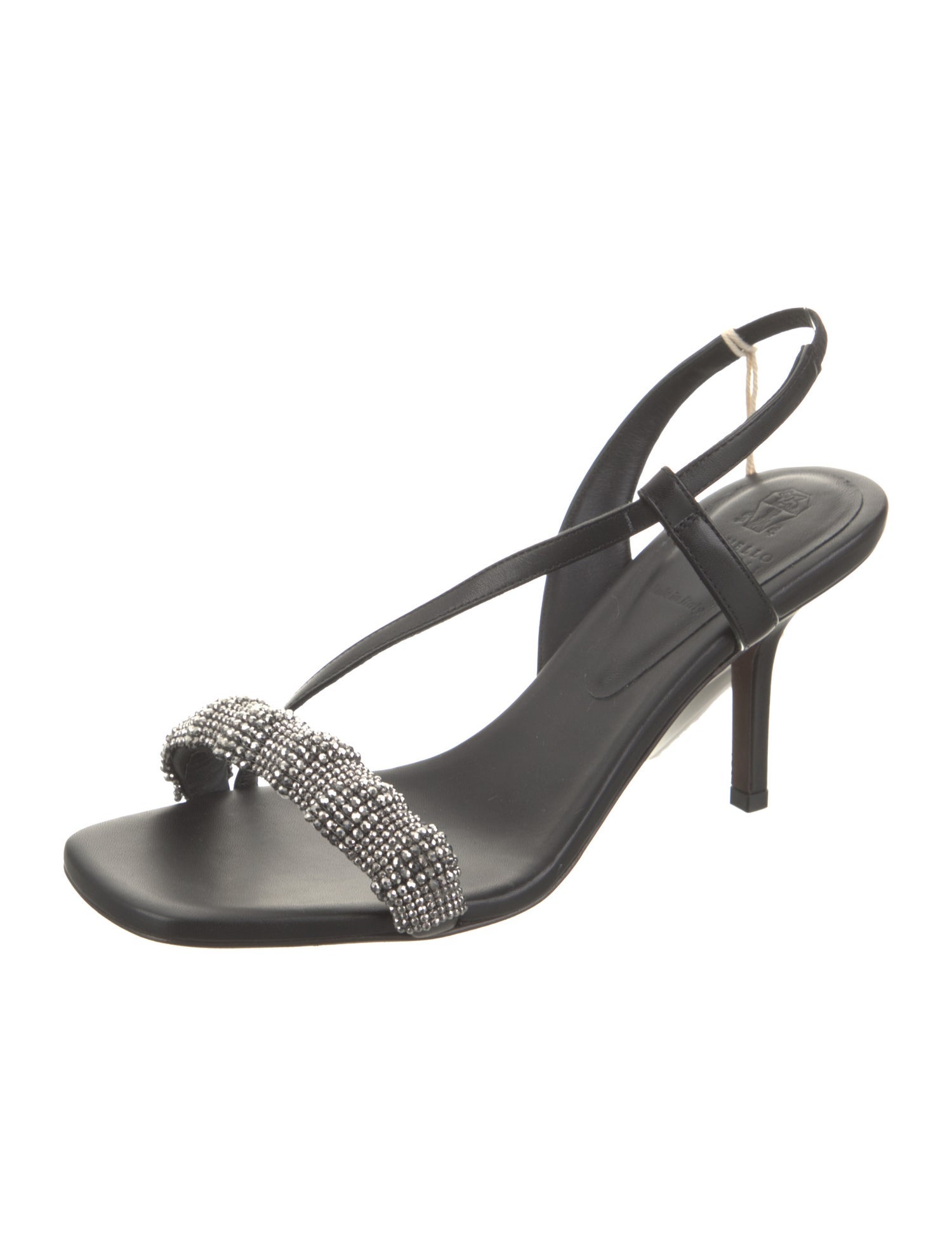 Brunello Cucinelli Leather Printed Slingback Sandals