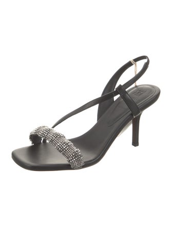 Brunello Cucinelli Leather Printed Slingback Sandals