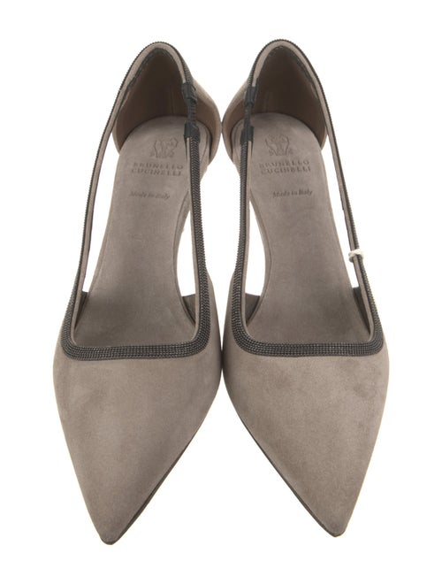 Brunello Cucinelli Suede Printed Slingback Pumps