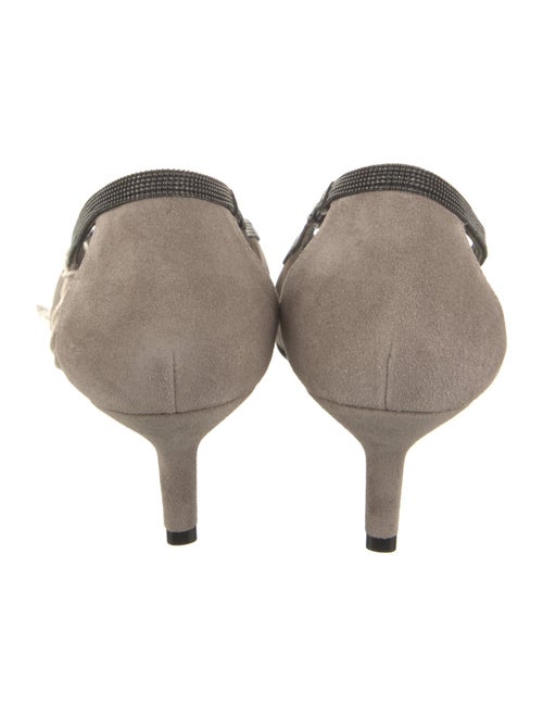 Brunello Cucinelli Suede Printed Slingback Pumps