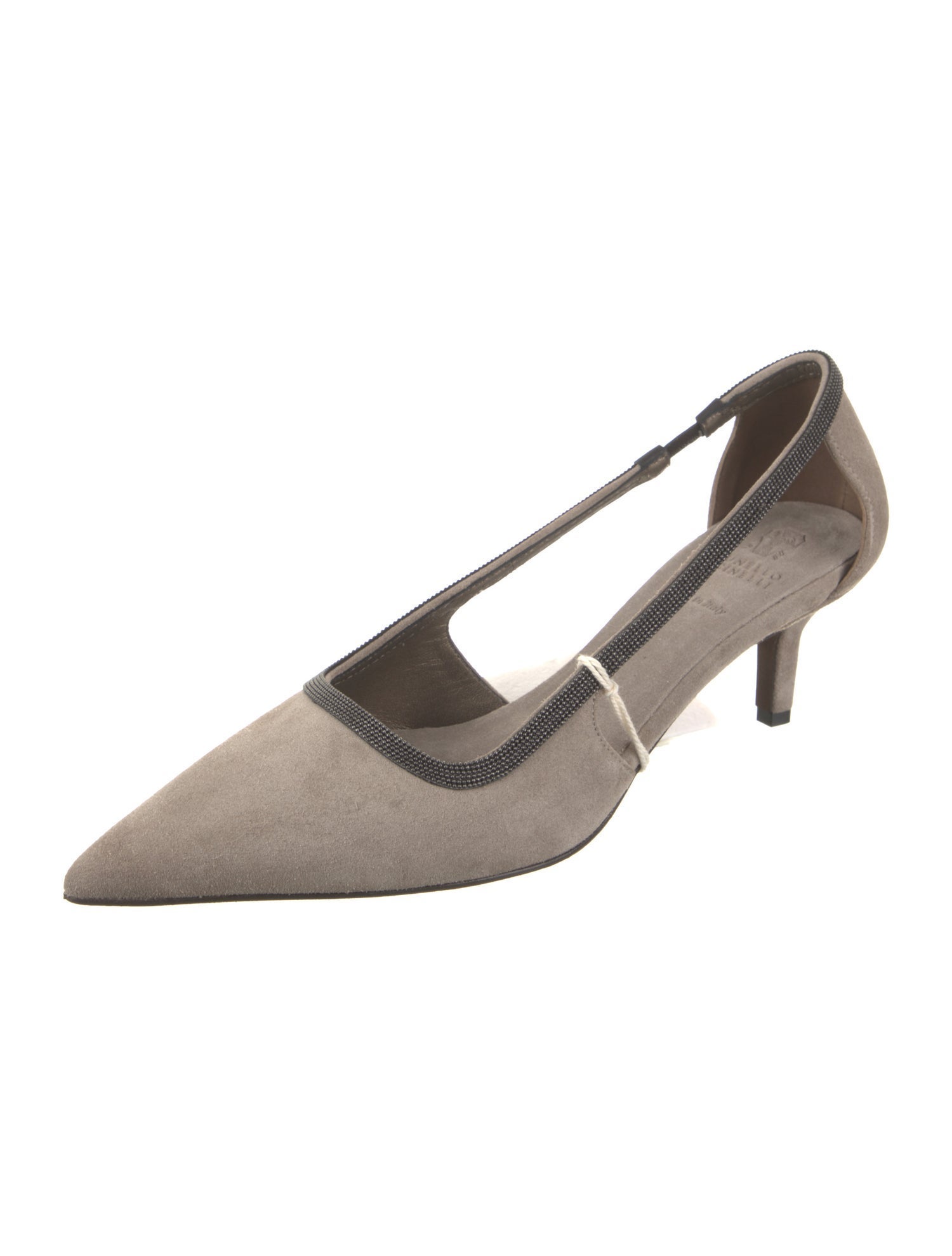 Brunello Cucinelli Suede Printed Slingback Pumps